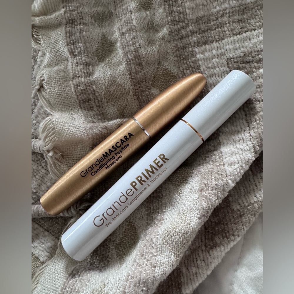 Grande Cosmetics GrandePRIMER & GrandeMASCARA Duo in White and Gold